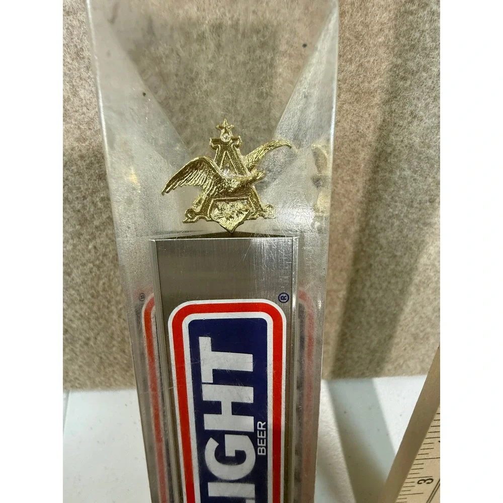 Vintage Bud Light Beer Tap Handle Triangular Lucite Acrylic Eagle Anheuser Busch